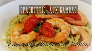 S2 Ep12 Spaghettis aux gambas  Recette de pâtes fraîches au persil [upl. by Lledniw]