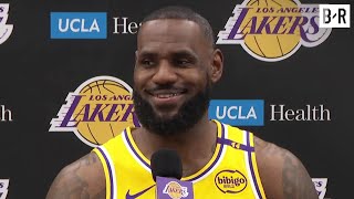 LeBron James Talks Bronny Paris Olympics and Year 22  2024 NBA Media Day [upl. by Nnahsal]