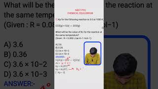 NEET PREVIOUS YEAR QUESTION CHEM EQBM CHEMEQBM Chemicalequilibrium [upl. by Limay]