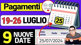 Inps PAGA 25 LUGLIO ➜ DATE PAGAMENTI ADI ASSEGNO UNICO CARTA ACQUISTI NASPI PENSIONI BONUS 100€ SFL [upl. by Ahtera]