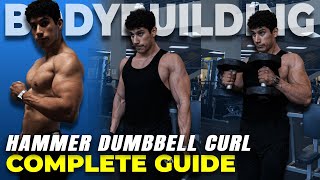 Hammer Dumbbell Biceps Curl  COMPLETE GUIDE   Advanced Techniques  Bodybuilding [upl. by Ailenroc]