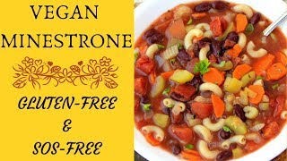 Vegan Minestrone Soup Recipe GlutenFree SOSFree Instant Pot [upl. by Suravaj]