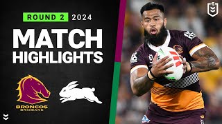 NRL 2024  Broncos v Rabbitohs  Match Highlights [upl. by Scornik]