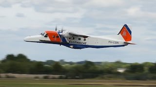 Dornier DO 228212 Kustwacht Royal Netherlands Coast Guard departure RIAT Monday 2014 Air Show [upl. by Kusin570]