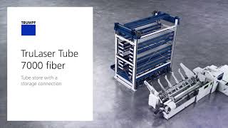 TRUMPF laser tube cutting TruLaser Tube 7000 fiber – tube store with a storage connection [upl. by Edrock]