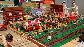 LEGO MOC City mit großem EisenbahnLoop und Rummelplatz [upl. by Inotna889]