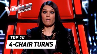 JawDropping 4CHAIR TURN Blind Auditions on The Voice [upl. by Danyelle]