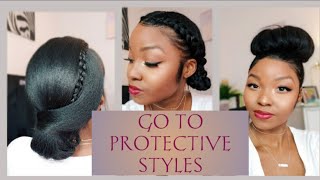 Simple Go To Protective styles RELAXED HAIR April Sunny [upl. by Mordy689]