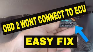 OBD2 not connecting to ECU easy fix [upl. by Newob]