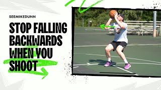 How to Shoot a Basketball Stop Falling Backwards [upl. by Ayatnohs]