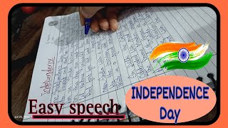 Essay on INDEPENDENCE Day in English  easy essay writing Independence Day handwriting [upl. by Siuqaj]