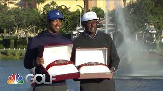 Team Singh presented with 2022 PNC Championship Willie Park Trophy  Golf Channel [upl. by Sucirdor596]