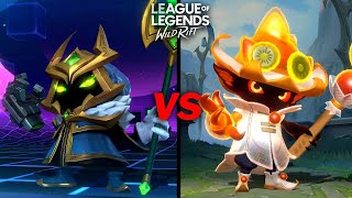 Veigar Food Spirits VS Battle Boss Skin Comparison Wildrift [upl. by Ymerej]