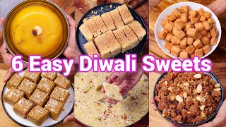 Diwali Recipes 2024  Quick amp Easy Sweets amp Desserts  6 Instant Healthy Deepavali Recipes [upl. by Arekahs]