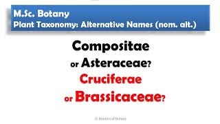 Conserved Family Names  Plant Taxonomy  MSc Botany  NEET [upl. by Rebbecca768]