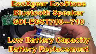 EcoXgear EcoGear EcoStone Bluetooth Speaker Battery Replacement GDIEGST700710 [upl. by Noivaz]