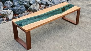 Live Edge River Coffee Table  How To Build  Woodworking [upl. by Clarisse]