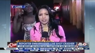 TV reporter embarrasses Bourbon Street live shot crasher [upl. by Asenaj155]