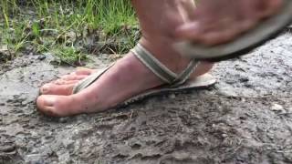 Earth Runners Adventure Sandals In The Mud [upl. by Aiclid]