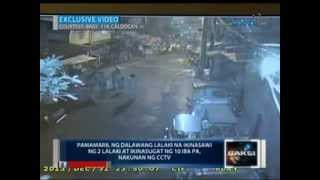 Pamamaril ng 2 lalaki sa Caloocan kung saan 2 lalaki ang patay at 10 ang sugatan nakunan ng CCTV [upl. by Yasu]