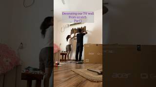 Decorating our TV wall From scratch Part 1 homedecor decor scratch homedecor [upl. by Gnem]