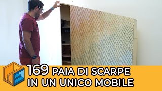 Conservare 169 paia di scarpe in un unico mobile fai da te  patterned plywood colorato [upl. by Nove]