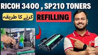 How To Refill A Ricoh Toner Cartridge 3400  SP 210  SP 310 I ricoh toner kesy refill karte hain [upl. by Shari]