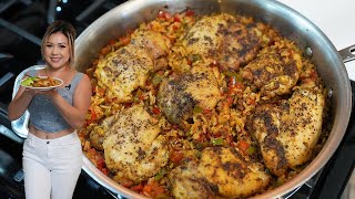 This ARROZ CON POLLO is Everyones Favorite ONEPAN MEAL [upl. by Oicnoel]