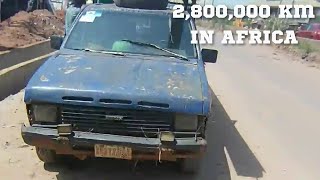 Driving Through An African Village With A Nissan Pickup Truck [upl. by Yoccm]