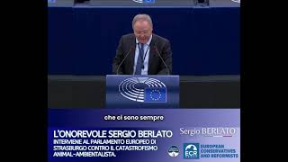 L’on Sergio Berlato al Parlamento europeo di Strasburgo contro il catastrofismo animalambientalista [upl. by Lenny911]