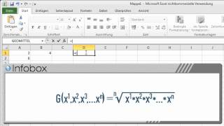 Excel 2010 Die Funktion GEOMITTEL [upl. by Tsew]