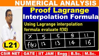 21 Proof of Lagrange interpolation formula for unequal interval in hindi  lagrange formula in hind [upl. by Ardnayek]