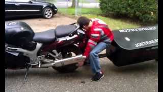 Single wheel pull behind motorcycle trailer [upl. by Nimoynib]