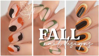 MINIMALIST FALL NAIL ART 🍂 3 Trendy amp Fun Nail Art Designs [upl. by Dorey]