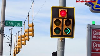 Dog House Traffic Lights amp Advance Flashing Yellow Arrow Left Turn Signals  Livernois amp Davison [upl. by Eedebez581]