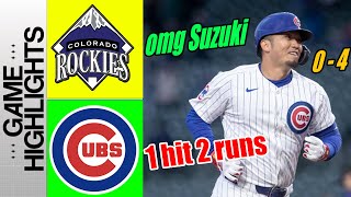 Rockies vs Cubs Highlights Today Seiya Suzuki singles Mike Tauchman scores  Launch Party Cubs [upl. by Watkin527]