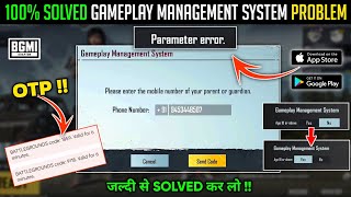 How To Solve Gameplay Management System Problem in Bgmi  Bgmi Gameplay Management System Problam [upl. by Ellerehc]