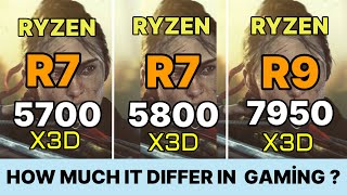 r7 5700x3d vs r7 5800x3d VS R7 7800X3D VS R9 7950X3D VS İ9 14900K 1080P GAMİNG BENCHMARK [upl. by Banebrudge]