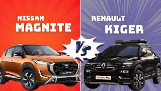 Which Car Is RIGHT For You Comparison Between NISSAN Magnite amp RENAULT Kiger  Detailed Comparison [upl. by Sacken]