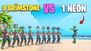 1 NEON vs 9 BRİMSTONE  SINIRSIZ ULTİ  VALORANT [upl. by Ylrebnik]