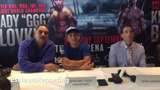 GENNADY GOLOVKIN REACTS TO KELL BROOK OUT WEIGHING HIM BY 11LBS IN 30 DAY WEIGH IN  EsNews Boxing [upl. by Ojoj]