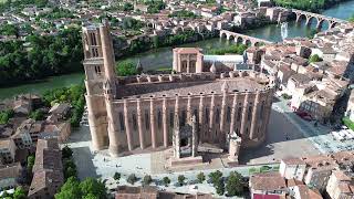 South of France Albi Cathedral Basilique Cathédrale SainteCécile dAlbi  Stunning Aerials in 4K [upl. by Uase]