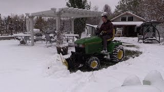 John Deere 455  Introduction amp Snow Pushing [upl. by Adebayo592]