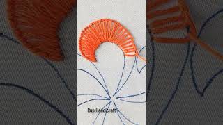 flower hand embroidery blanket stitch flower embroidery by Rup Handicraft youtubeshorts [upl. by Llieno365]