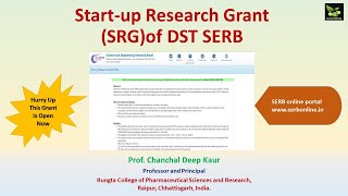 Startup Research Grant SRGof DST SERB [upl. by Dora140]