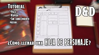 ¿Cómo llenar la Hoja de Personaje para DampD 5ta edición  Tutorial fácil [upl. by Eaton]