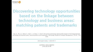 논문리뷰 Discovering technology opportunities based on the linkage between technology and business [upl. by Daisey332]