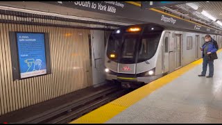 TTC Subway Ride on line 1 from SheppardYonge Station to Davisville Station December 13th 2022 [upl. by Aicena256]