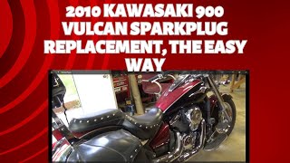 2010 kawasaki vulcan 900 spark plug replacement [upl. by Arihsan588]