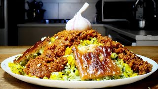 Iranian food cooking asmr baghali polo with meat sauce and pleasant sound [upl. by Oner]